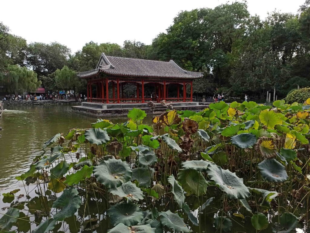 Pavilion in the middle of the lake at Prince Gong's Mansion