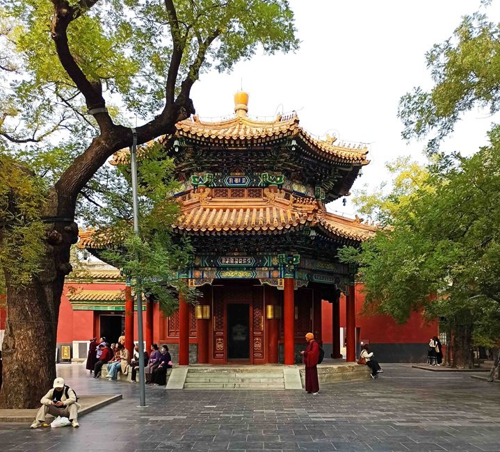 The East Stele Pavilion by the Yonghe Gate, Lama Temple, Beijing.